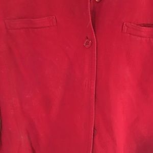 Red cotton jacket three-quarter sleeves